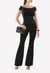 Herve Leger Roos Mesh Insert Bandaged Jumpsuit In Black