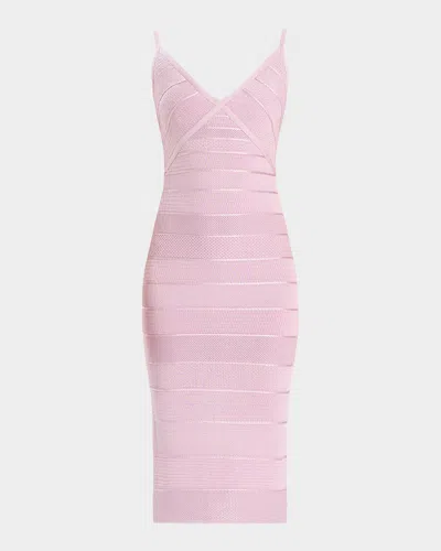 Herve Leger Rowan Sleeveless Bandage Midi Dress In Polenta