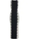 Herve Leger Womens Black Silver Ruby Sleeveless Intarsia-knit Pattern Gown In Black