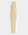 Herve Leger The Ruby Midi Dress In Alabaster Gold Combo