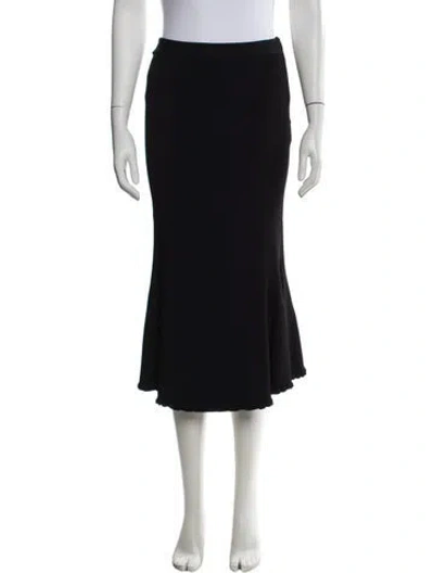 Pre-owned Herve Leger Ruffle Embellishment Midi Length Skirt In Blue