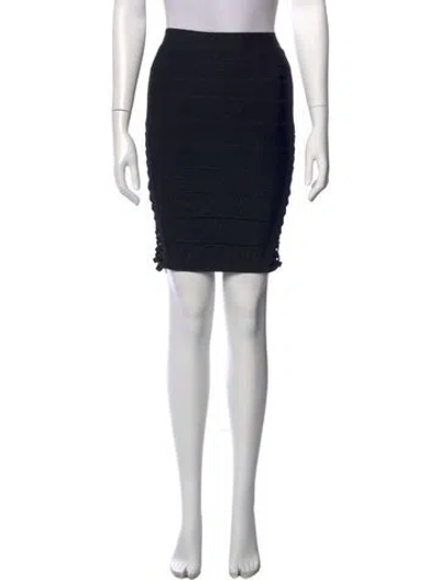 Pre-owned Herve Leger Ruffle Embellishment Mini Skirt In Black