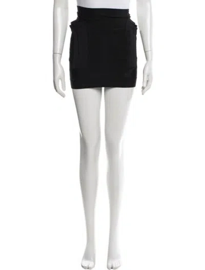 Pre-owned Herve Leger Ruffle Embellishment Mini Skirt In White