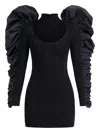 Herve Leger Ruffled Cut-out Mini Dress In Blue