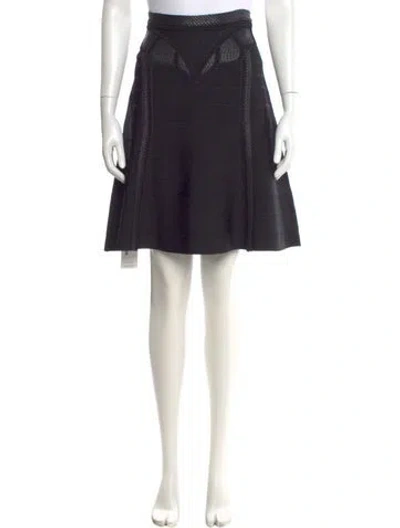 Pre-owned Herve Leger Sanja Knee-length Skirt In Black