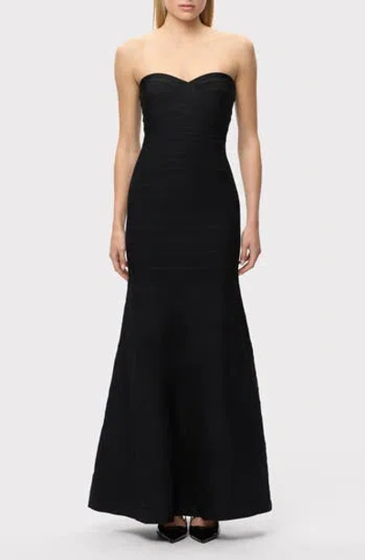 Herve Leger Sara Bandage Mermaid Gown In Black