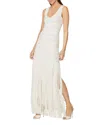 Herve Leger Scoop-neck Fringe Dress In Alabaster Lx Cmb