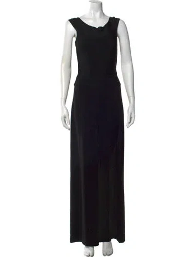 Pre-owned Herve Leger Scoop Neck Jumpsuit In Black