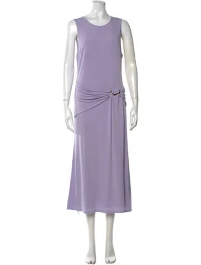 Pre-owned Herve Leger Scoop Neck Long Dress W/ Tags In Purple