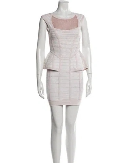Pre-owned Herve Leger Scoop Neck Mini Dress