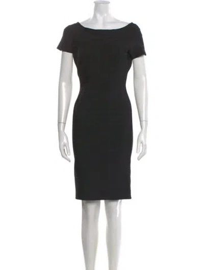 Pre-owned Herve Leger Scoop Neck Mini Dress In Black