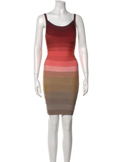 Pre-owned Herve Leger Scoop Neck Mini Dress W/ Tags