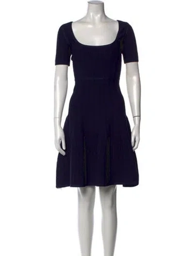 Pre-owned Herve Leger Scoop Neck Mini Dress W/ Tags In Black