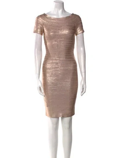 Pre-owned Herve Leger Scoop Neck Mini Dress W/ Tags In Multi