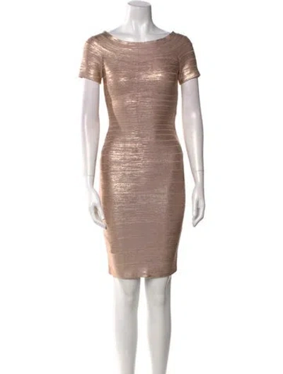 Pre-owned Herve Leger Scoop Neck Mini Dress W/ Tags In Multi