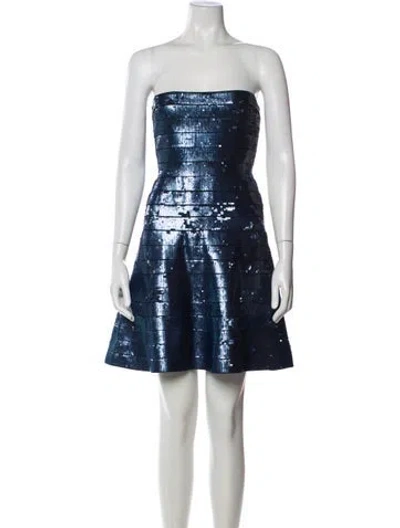 Pre-owned Herve Leger Sequin Mini Dress