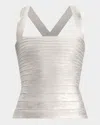 Herve Leger The Serena Top In Silver Foil