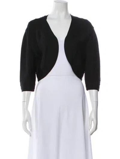 Pre-owned Herve Leger Silk Bolero In Black