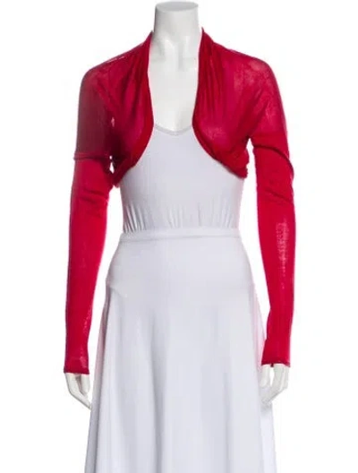 Pre-owned Herve Leger Silk Bolero In Red