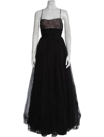 Pre-owned Herve Leger Silk Long Dress In Black