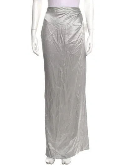 Pre-owned Herve Leger Silk Long Skirt In Gray