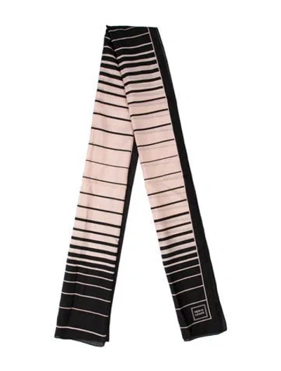 Pre-owned Herve Leger Silk Striped Scarf In Pink