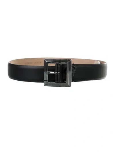 Pre-owned Herve Leger Skinny Leather Belt In Black
