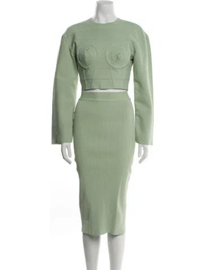 Pre-owned Herve Leger Skirt Set In Green