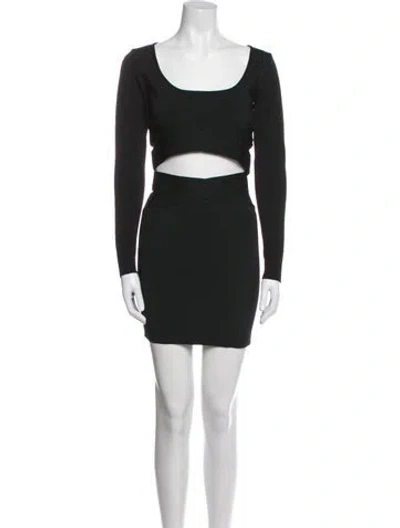 Pre-owned Herve Leger Skirt Set W/ Tags In Black
