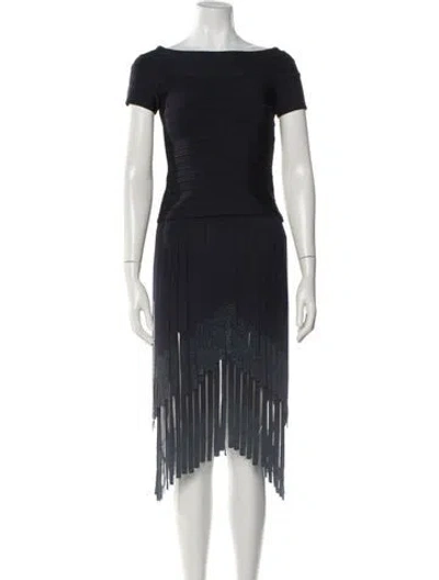 Pre-owned Herve Leger Skirt Set W/ Tags In Blue