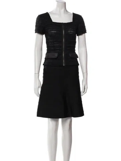 Pre-owned Herve Leger Skirt Suit In Black
