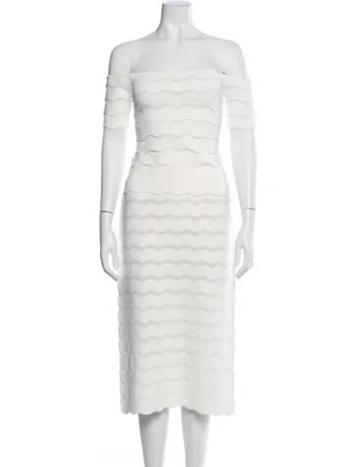 Pre-owned Herve Leger Skirt Suit W/ Tags In White