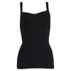 Herve Leger Square Neck Bandage Top In Black Rayon In Black