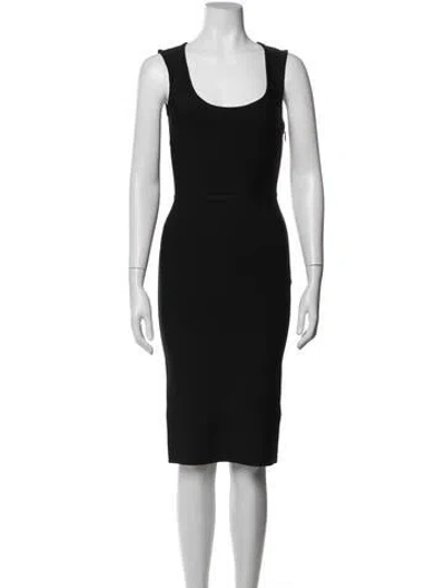 Pre-owned Herve Leger Square Neckline Knee-length Dress In Black