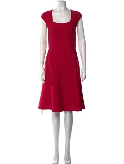 Pre-owned Herve Leger Square Neckline Knee-length Dress W/ Tags In Red