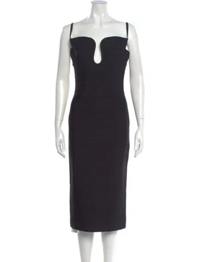 Pre-owned Herve Leger Square Neckline Midi Length Dress In Multi