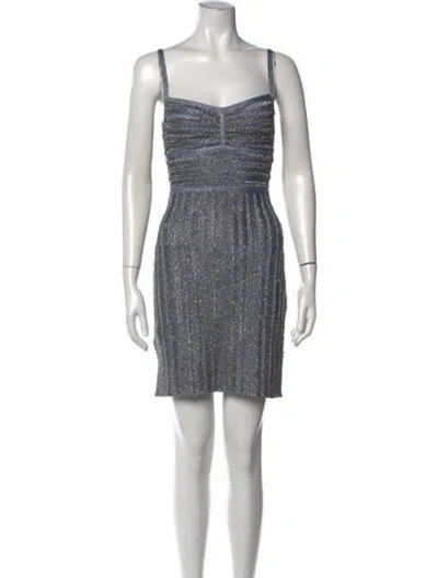 Pre-owned Herve Leger Square Neckline Mini Dress