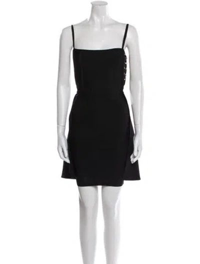 Pre-owned Herve Leger Square Neckline Mini Dress In Black