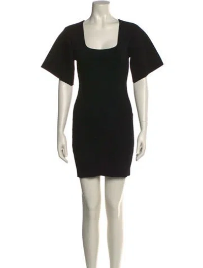 Pre-owned Herve Leger Square Neckline Mini Dress In Black