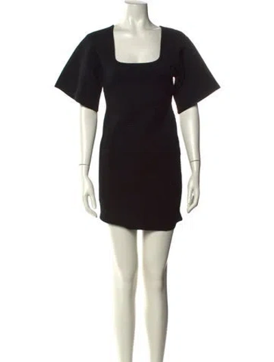 Pre-owned Herve Leger Square Neckline Mini Dress In Black