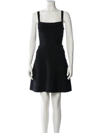 Pre-owned Herve Leger Square Neckline Mini Dress In Black