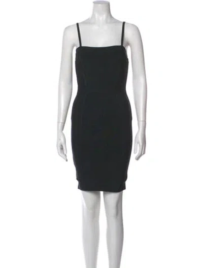 Pre-owned Herve Leger Square Neckline Mini Dress In Black