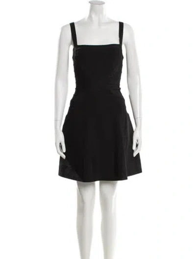 Pre-owned Herve Leger Square Neckline Mini Dress In Black