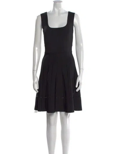 Pre-owned Herve Leger Square Neckline Mini Dress In Black