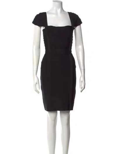 Pre-owned Herve Leger Square Neckline Mini Dress In Black