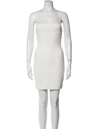 Pre-owned Herve Leger Square Neckline Mini Dress In Black