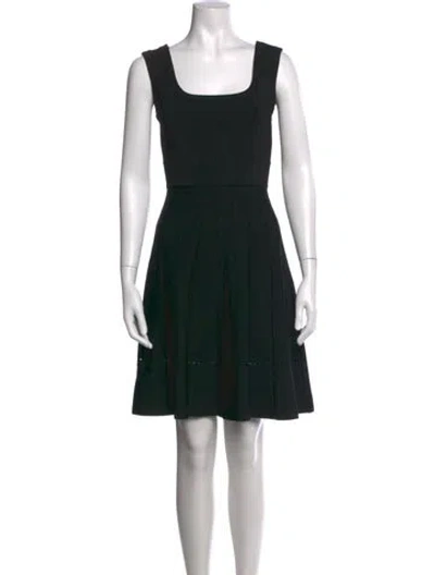 Pre-owned Herve Leger Square Neckline Mini Dress In Black