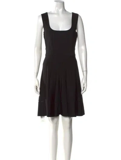 Pre-owned Herve Leger Square Neckline Mini Dress In Black