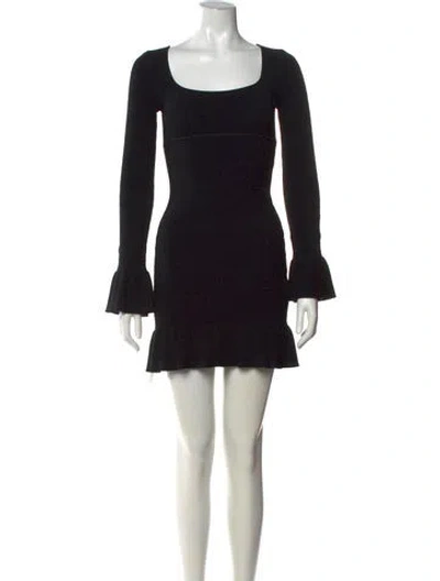 Pre-owned Herve Leger Square Neckline Mini Dress In Black