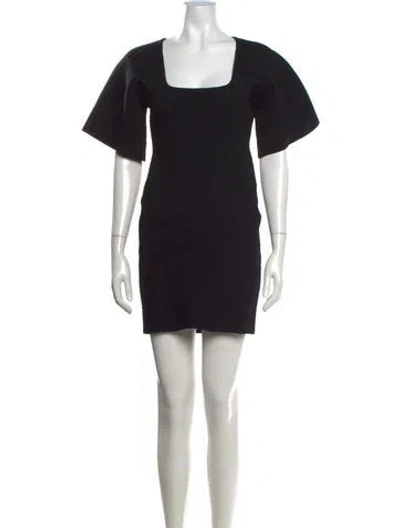 Pre-owned Herve Leger Square Neckline Mini Dress In Black